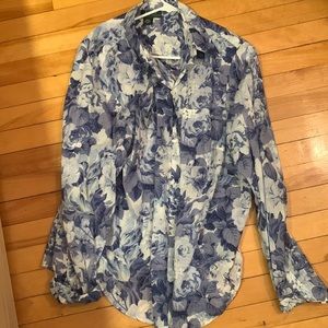 Ralph Lauren Blue Flowered Shirt